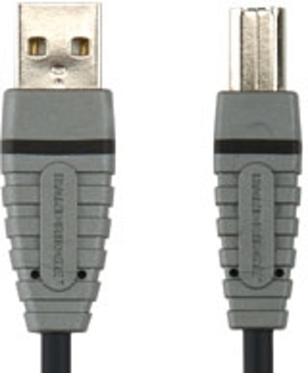 Bandridge - USB 2.0 A -<gt/> USB 2.0 B Kabel - Printerkabel - Grijs - 2 meter